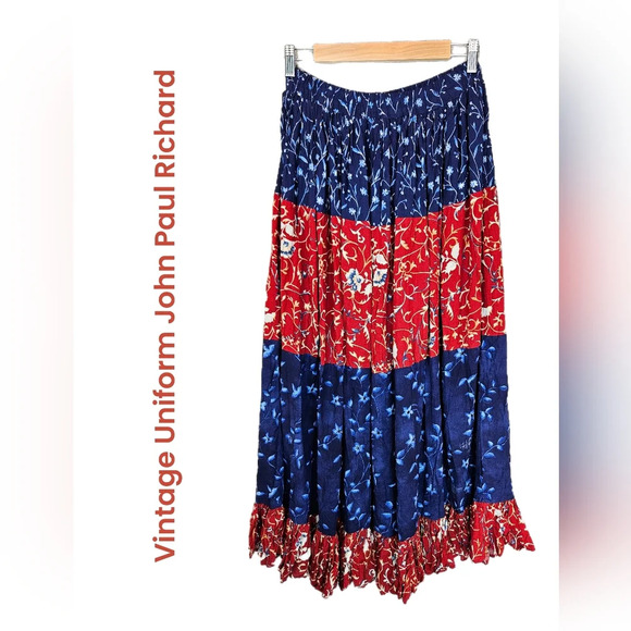 Uniform John Paul Richard Broomstick Maxi Skirt Sz S Western Cowgirl Rodeo - Picture 1 of 6